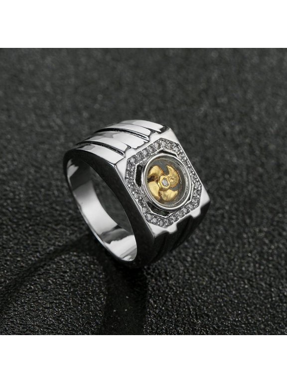 Mens Titanium Engagement Wedding Band CZ Comfort Fit Gift for Dad Husband With White Gift Box Packaging