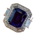 thumbnail image 1 of PERITANG Mens Titanium Ring Wedding Band Cubic Zirconia Blue Gemstone Engagement Ring Hand Jewelry With White Gift Box, 1 of 8