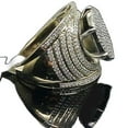 thumbnail image 1 of PERITANG Mens Titanium Ring Wedding Band Cubic Zirconia Ornament Men'S 14K Gold-Plated Ring Oversized Domineering Man'S Ring With White Gift Box, 1 of 7