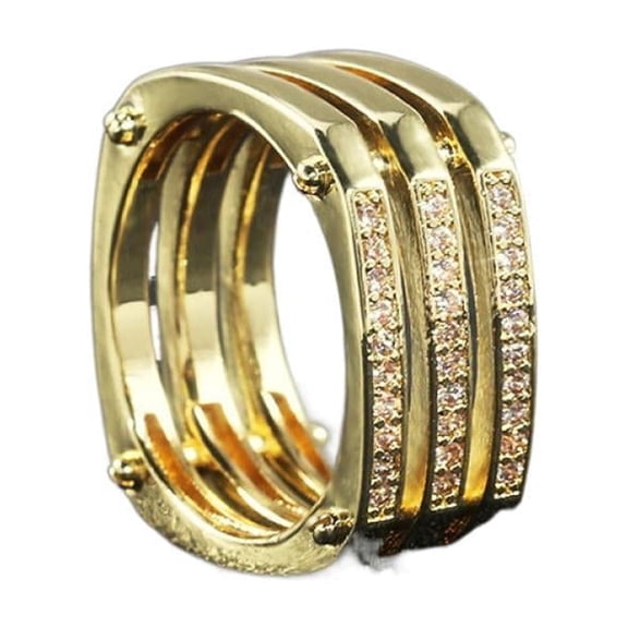 PERITANG Mens Titanium Ring Wedding Band Cubic Zirconia Trend Engagement Ring For Men With White Gift Box