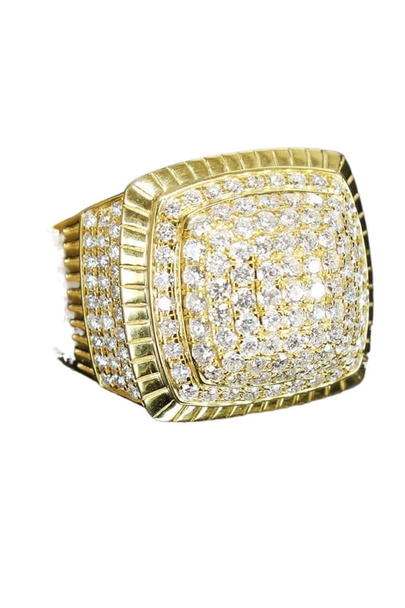 Mens Titanium Ring Wedding Band Oversized Cubic Zirconia MEN'S Hip Hop Jewelry With White Gift Box