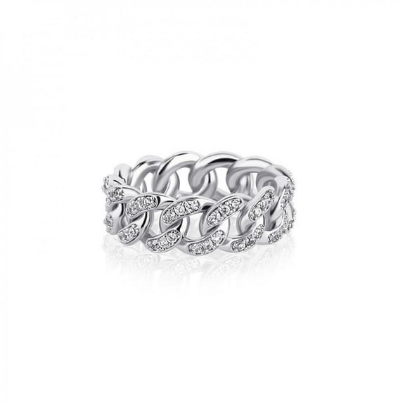 PERITANG Mens Titanium Wedding Ring AAAAA Cubic Zirconia Comfort Fit Engagement Band for Him With White Gift Box Packaging