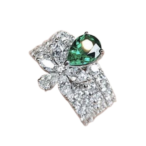 PERITANG Modern Proposal Promise Ring For Women Ladies High Quality Shiny AAA Zircon Cubic Zirconia Ring Perfect Present Gift Box Included