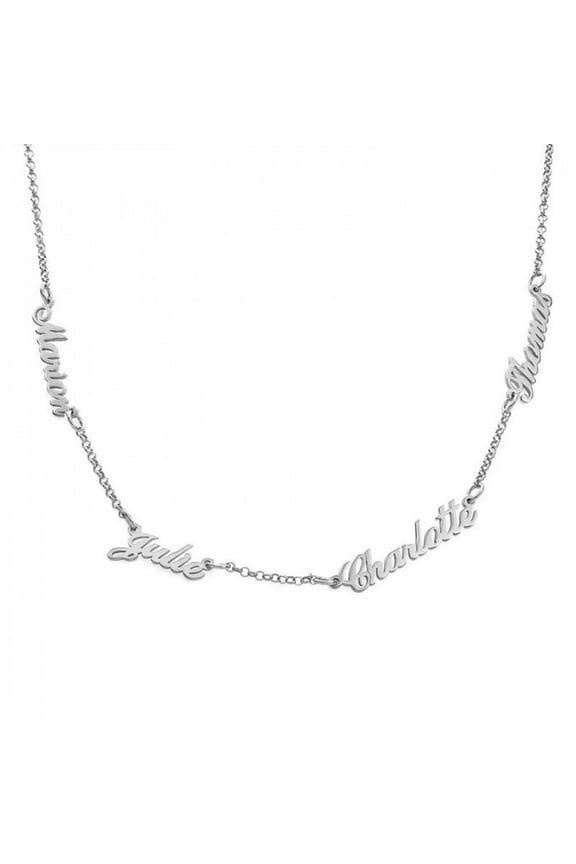 Multiple Names Custom Cut Necklace Personalized Gift Stainless Steel Letter Necklace For Mother's Day Anniversary Valentine's Day