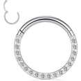 thumbnail image 1 of PERITANG Titanium Micro Cubic Zirconia Hinged Nose Hoop Ring Body Jewelry Unisex, 1 of 8