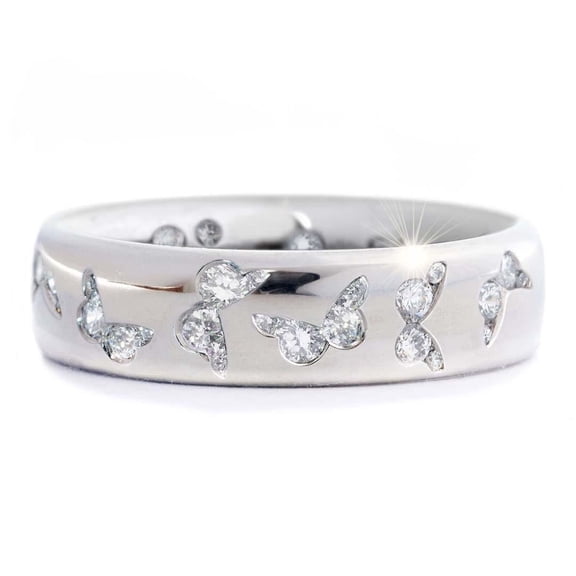 PERITANG Women 925 Sterling Silver Butterfly Cubic Zirconia Inlay Thumb Ring Stress Anxiety Rings Women's Jewelry Lady Birthday Mother's Day Gifts
