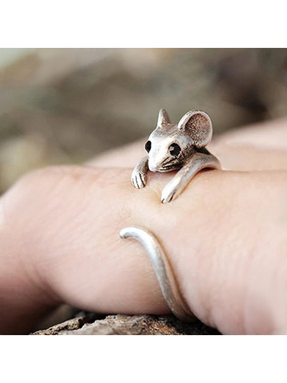 Womens Mouse Open Ring for Everyday Wear Adjustable Size Comes with Gift Box