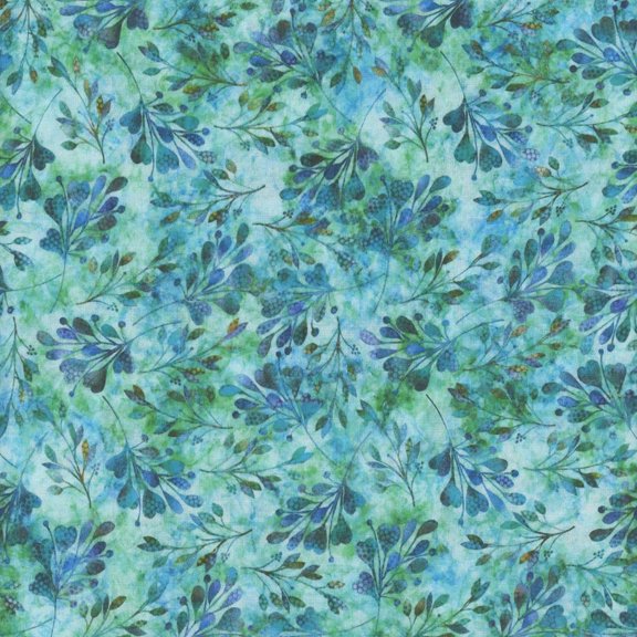 Periwinkle - Leaf Spray - Qt Fabrics - 28634Q
