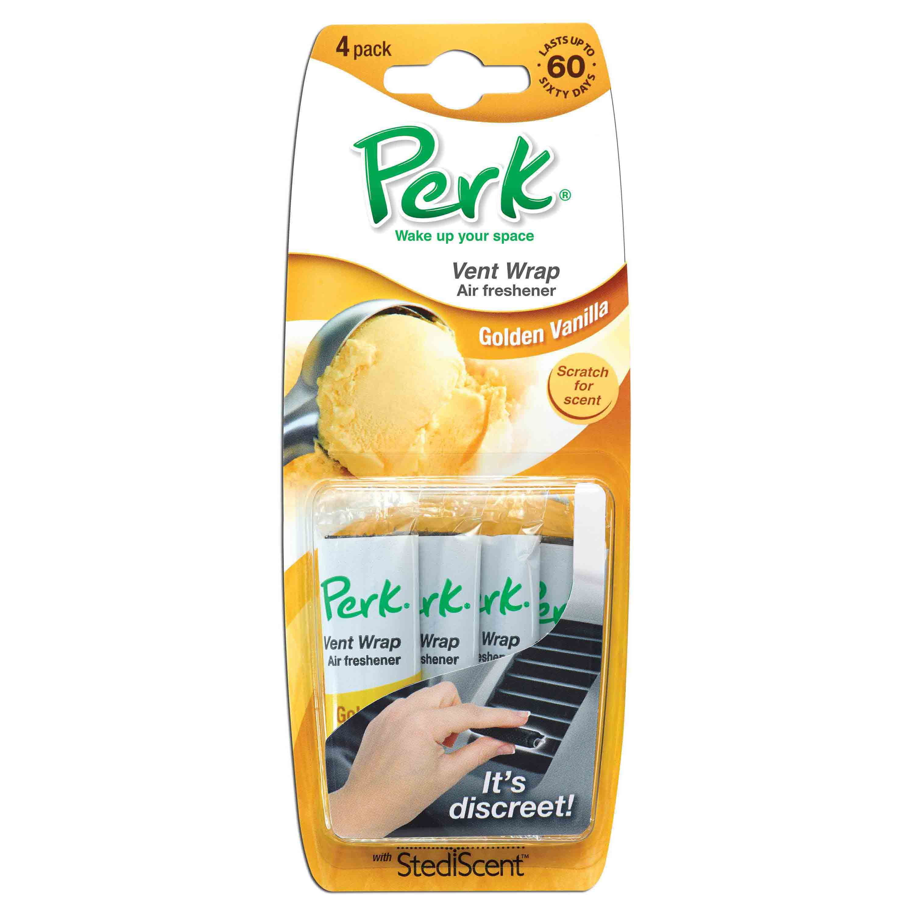 PERK Vent Wrap Air Freshener, 4Pack, Golden Vanilla