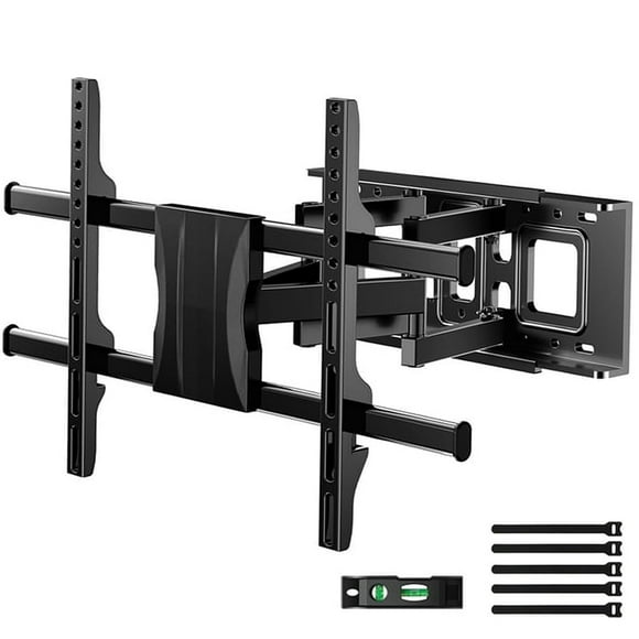 MountFTV Full Motion TV Wall Mount Bracket for 37-85" TV with Swivel Tilt Extension, Heavy duty TV Wall Mount, Max 600x400mm, Holds up to 132 lbs, Fits 12" 16" Studs
