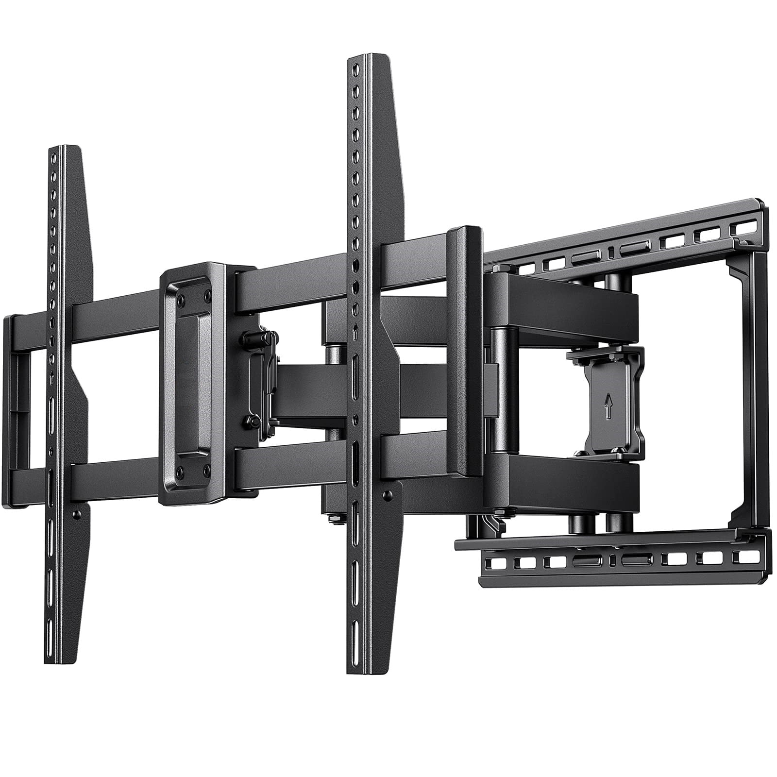 PERLESMITH Full Motion TV Wall Mount Bracket for 37-75" TVs with Swivel & Dual Articulating Extension Arms, Hold up to 100 lbs, Max 600x400mm