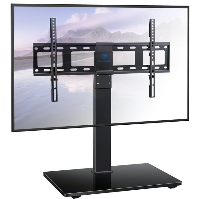PERLESMITH Universal Tabletop TV Stand for Most 37-70" LED with Height Adjustable Max 600x400mm, Holds up to 88 lbs