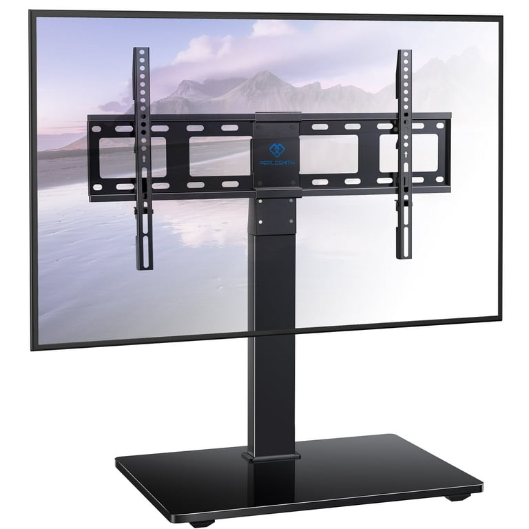 PERLESMITH Universal Big Screen Modern Swivel Tabletop TV Stand 