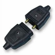 PERMAPLUG - 10A Rewireable 2-Pin Plug & Socket In-Line Power Connector, Black