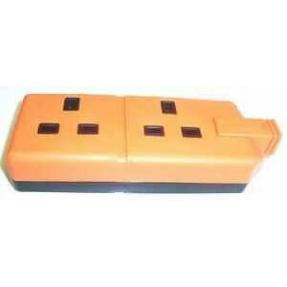 PERMAPLUG - 2 Gang Heavy Duty Rubber Trailing Socket, Orange