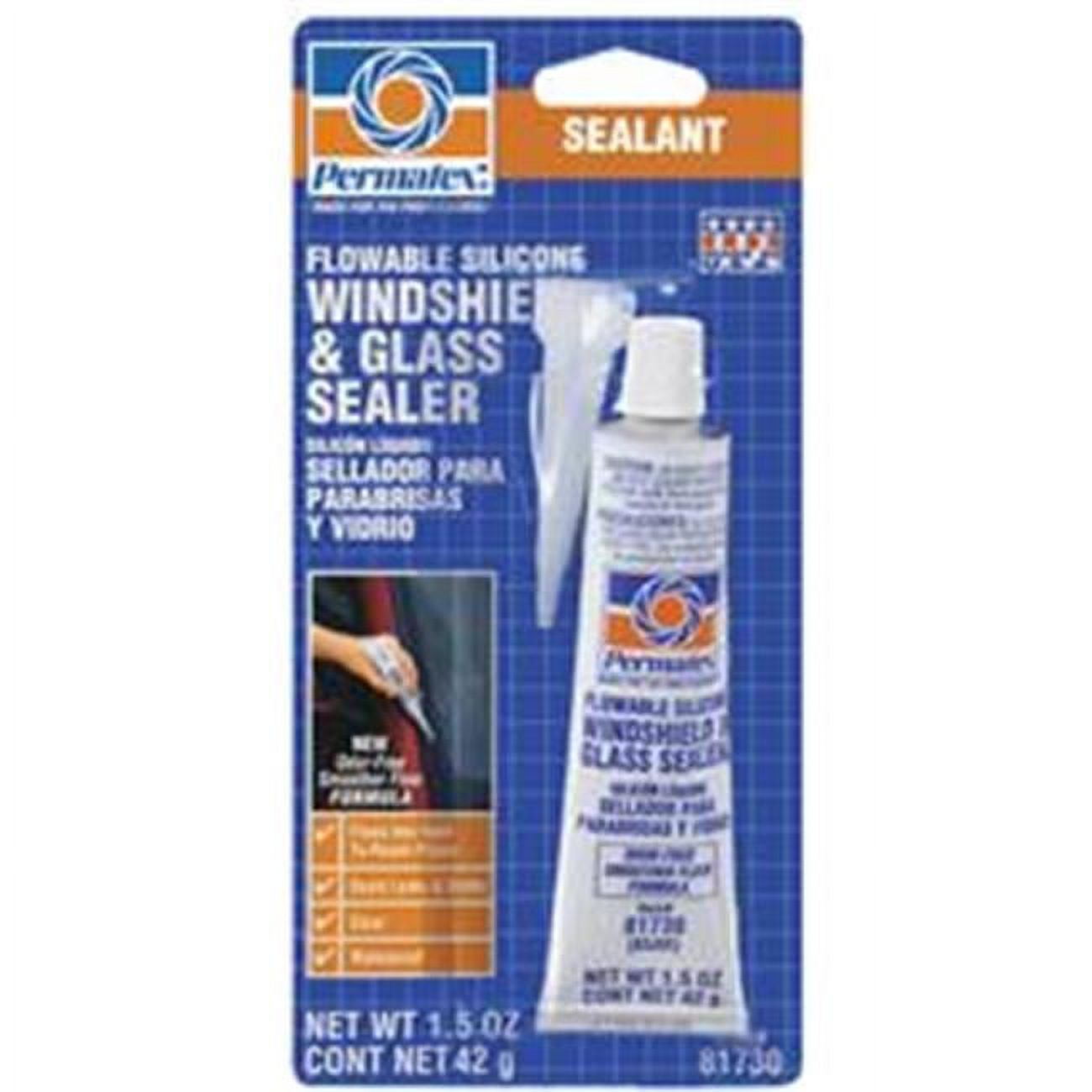 PERMTX-LOCKT 81730 Flowable Silicone Windshield & Glass Sealer- 1.5 Oz.