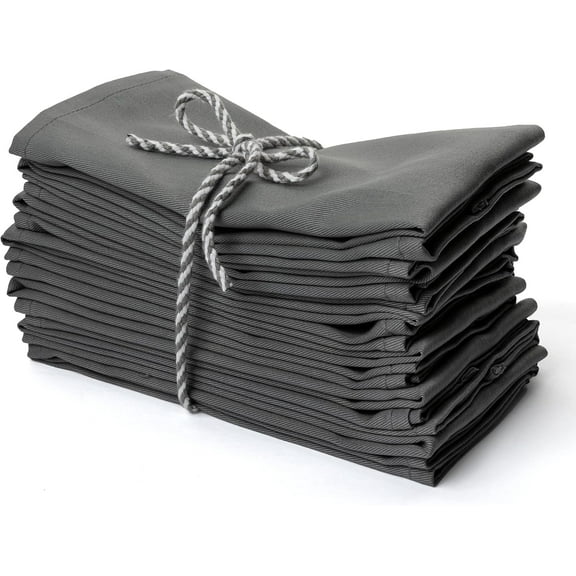 PERRLI Kitchen Cloth Napkins 12 Pack - Gray