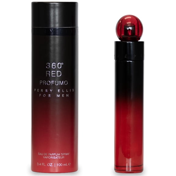 Perry Ellis 360 Red Profumo Eau De Parfum Spray for Men - Mens Cologne, Long Lasting Perfume, EDT, Fragrance with Notes of Cinnamon, Nutmeg & Musk - 3.4 fl oz / 100 mL