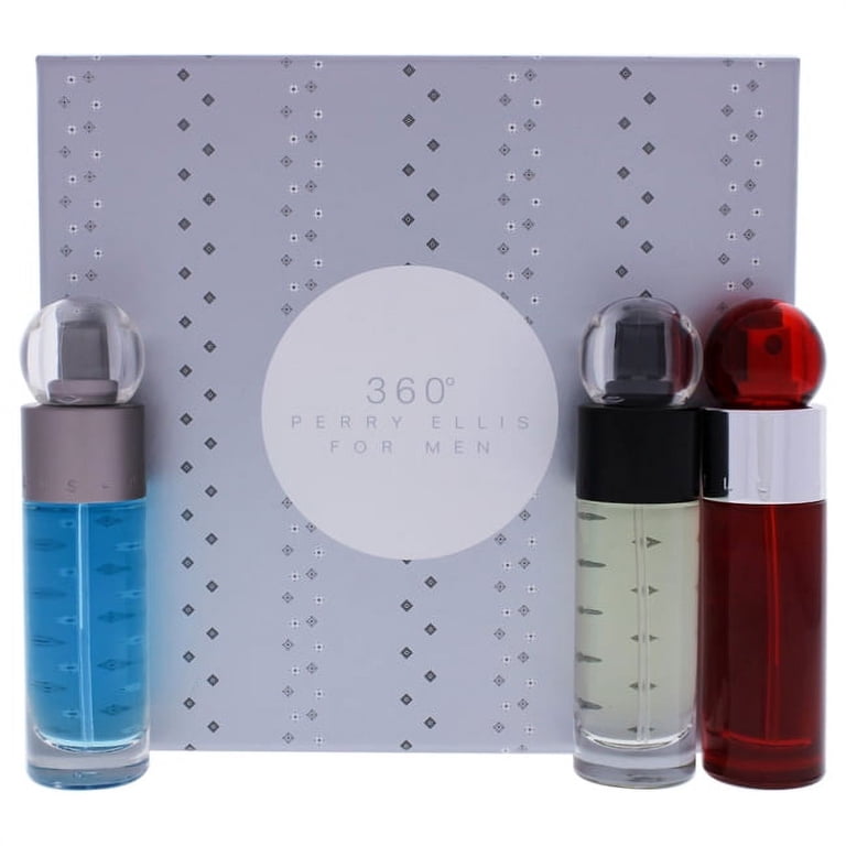 Perry Ellis 360 Men's Cologne Gift Set, Includes 360, 360 Red, and