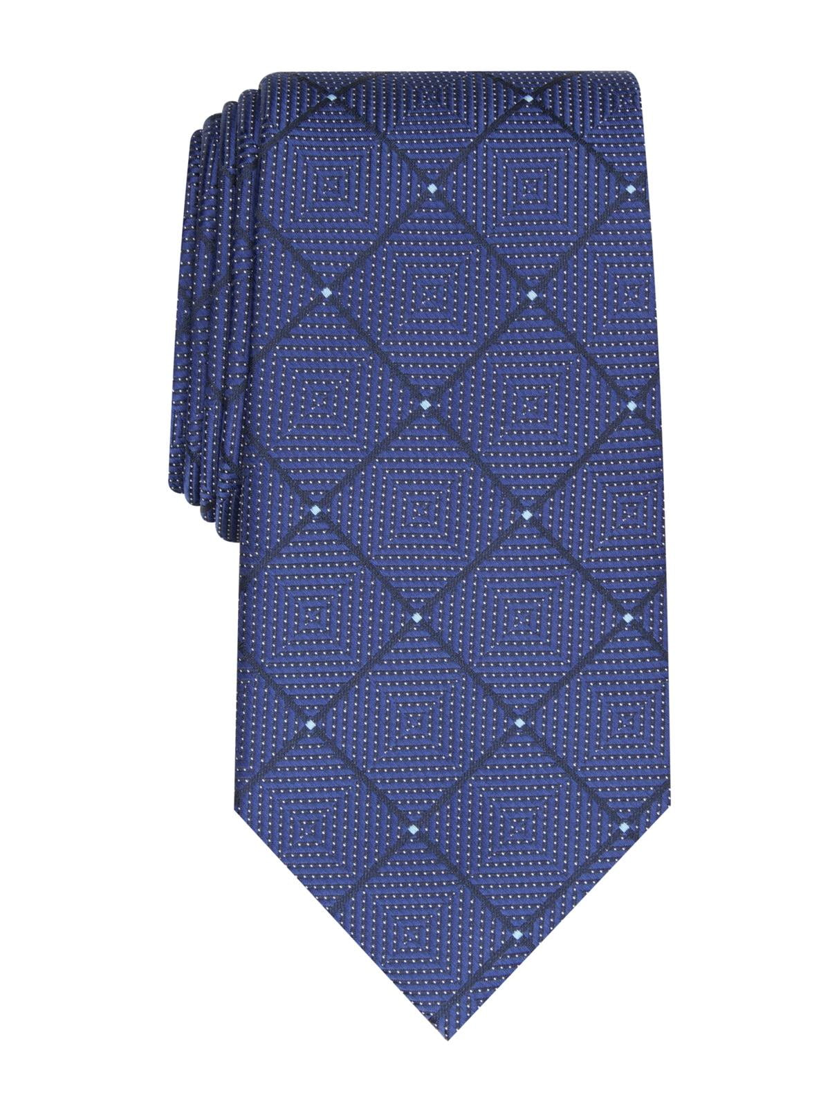MENS NAVY GEOMETRIC TIE main image 1
