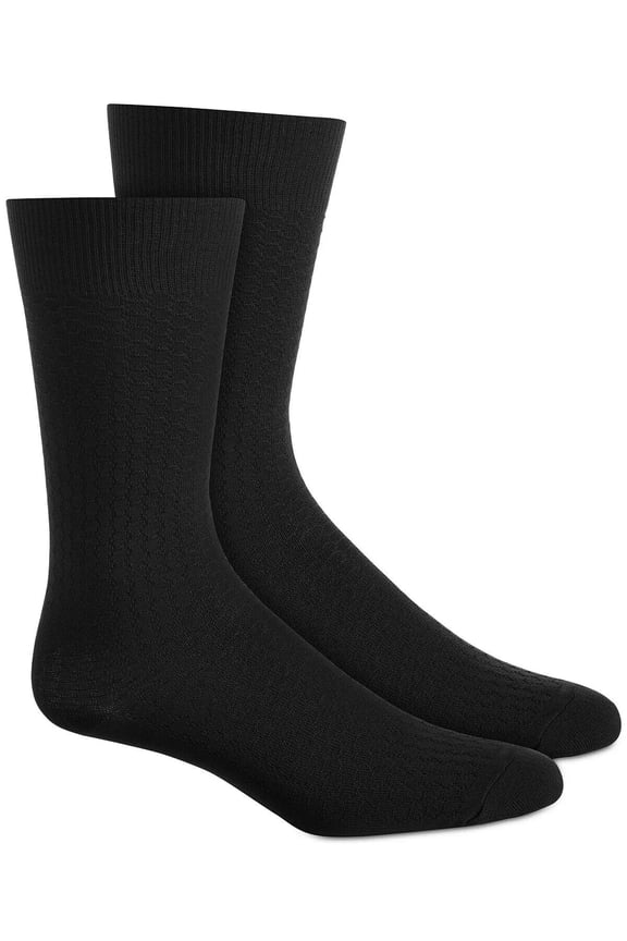 PORTFOLIO Men's Textured Honeycomb Socks One Size B4HP