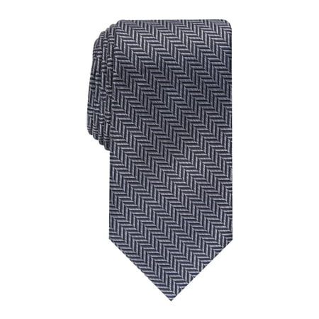 PERRY ELLIS PORTFOLIO Mens Black Herringbone Slim Neck Tie