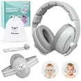 thumbnail image 1 of PERRYHOME 2-in-1 Baby Earmuffs Noise Cancel Hearing Protection Headphone，Adjustable Baby Headphones with Stretchy Band, Baby Airplane Ear Protection /Outdoor (Gray), 1 of 9