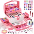 thumbnail image 1 of PERRYHOME Kids Makeup Kit for Girl - Washable Real Girls Makeup Set Princess Little Girl Makeup, Children Pretend Play Makeup Set Toys for Girls Age 3-12 Christmas Birthday Gifts, 1 of 11