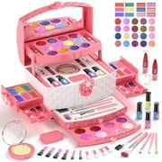 PERRYHOME Kids Makeup Kit for Girl Toys, Kids Makeup Toys WashableLittle Girls Princess Make Up Toys for 4 5 6 7 8 9 Year Old Girl Birthday Gift (Purple)