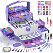 PERRYHOME Kids Makeup Kit for Girl Toys, Kids Makeup Toys WashableLittle Girls Princess Make Up Toys for 4 5 6 7 8 9 Year Old Girl Birthday Gift (Purple)