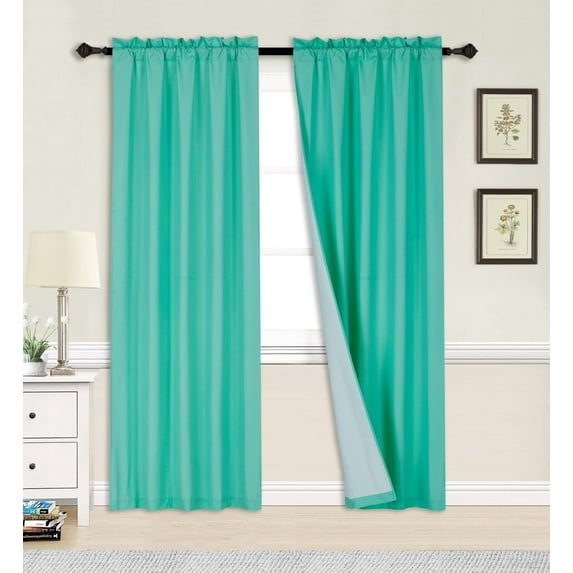 PERSIAN 2 PANELS SOLID BLACKOUT MATTE (NOT SHINY) WINDOW CURTAIN DRAPE R64