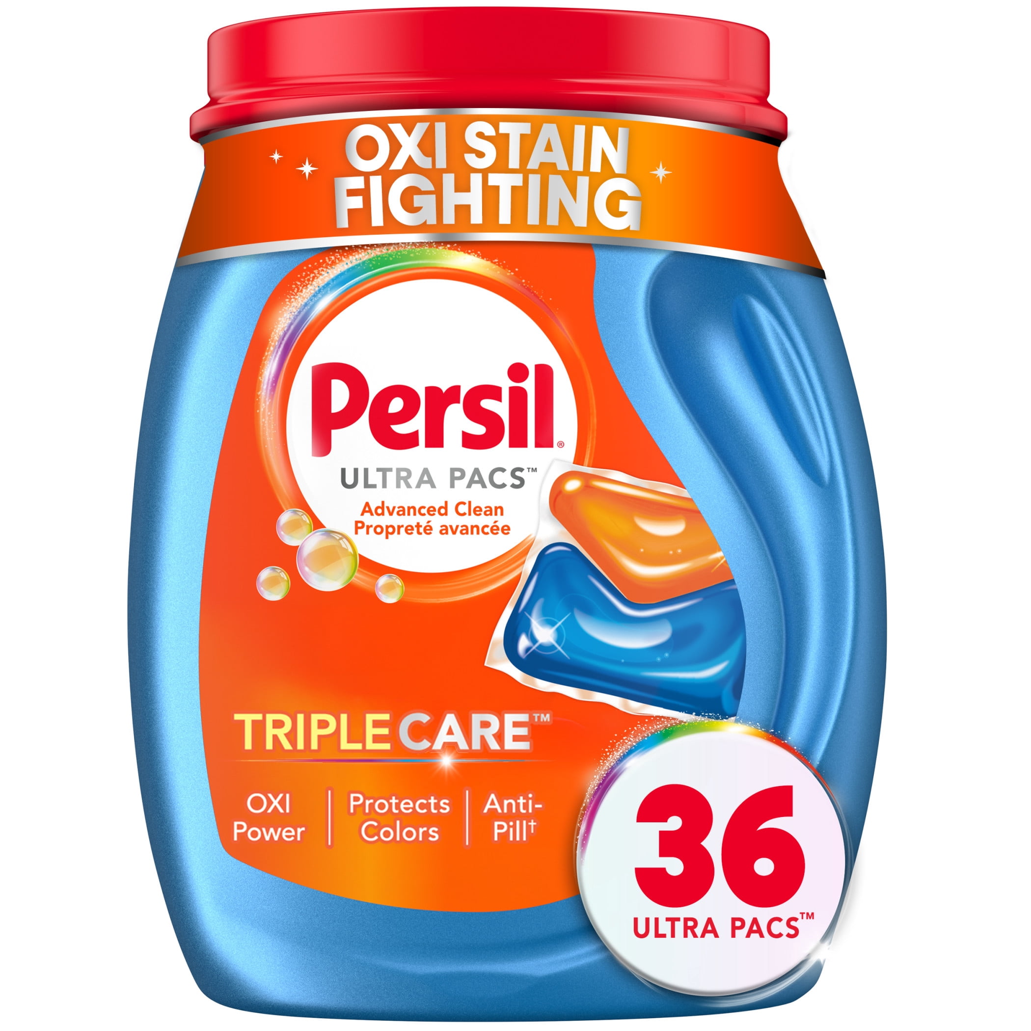 Persil Ultra Pacs Advanced Clean Laundry Detergent, Oxi+Odor Fighter, 36 Count