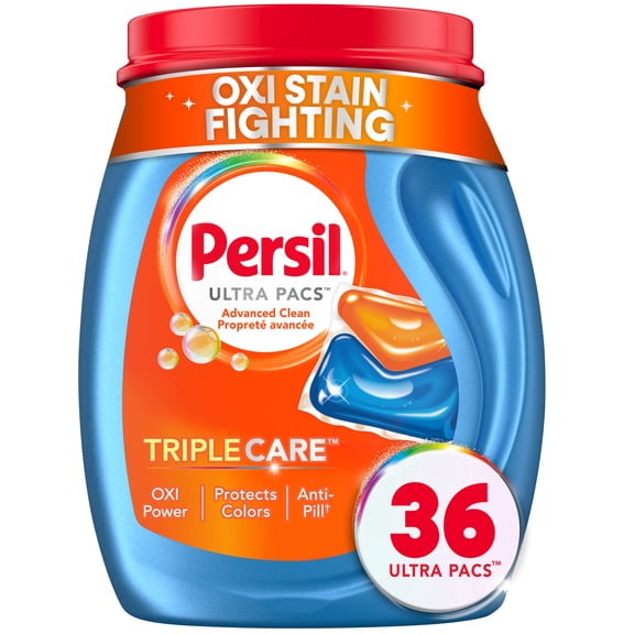 Persil Ultra Pacs Advanced Clean Laundry Detergent, Oxi+Odor Power, 36 Count