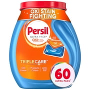 Persil Ultra Pacs Advanced Clean Laundry Detergent, Oxi+Odor Fighter, 60 Count