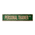 thumbnail image 1 of PERSONAL TRAINER Vintage Aluminum Street Sign gym workout fitness instructor weights rustic metal tin | Indoor/Outdoor |  30" Wide, 1 of 4