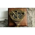 thumbnail image 1 of PERSONALIZED Brass SUNDIAL COMPASS For Men And Women - Engraved Compass With Teak Wood Box - Perfect Gift For Anniversary, Adventurer, 1 of 3