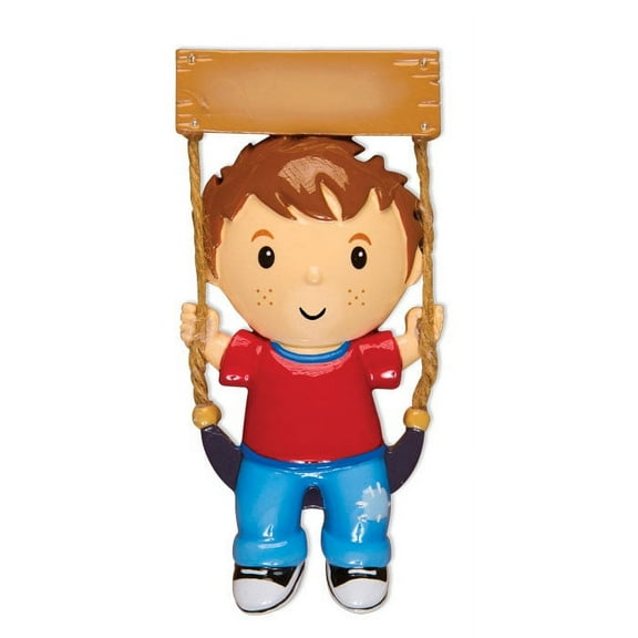 PERSONALIZED CHRISTMAS ORNAMENTS CHILD- BOY ON SWING KIT