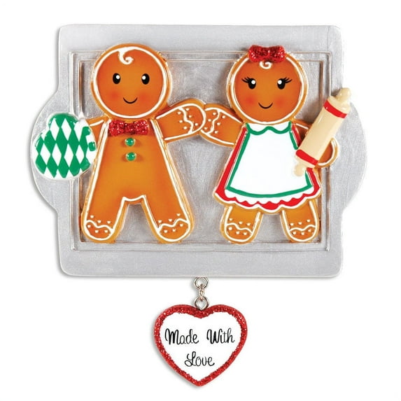 PERSONALIZED CHRISTMAS ORNAMENTS-MADE W/LOVE FAMILY OF 2