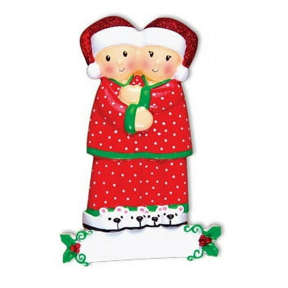 PERSONALIZED CHRISTMAS ORNAMENTS-PAJAMA FAMILY-COUPLE