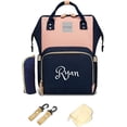 thumbnail image 1 of PERSONALIZED Diaper Bag Knapsack Backpack Monogram Baby Bag Blue & Pink, 1 of 7