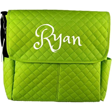 PERSONALIZED Large Diaper Bag Messenger Bag Baby Shoulder Bag Monogram Green