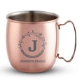 thumbnail image 1 of PERSONALIZED Round Custom Family Name Classic Moscow Mule Mug with Engraved Design and Sturdy Handle Rolled Rim, Smooth Copper Finish 16 oz, Together Initial Family, 1 of 6