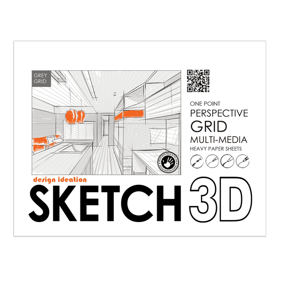 PERSPECTIVE GRID Paper. GREY Grid. Premium Paper. Loose Sheet Pack. (8.5" x 11") 1 Point Perspective. LP-GRID-PERS-1P-GR
