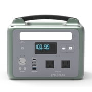 PERUN PB-20 Portable Power Station, 640Wh Solar Generator, 600W Pure Sine Wave, Car Jump Starter, 60W USB-C PD, 9 Outputs, LED Light, for Home Backup, Camping, CPAP
