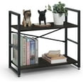 thumbnail image 1 of PERUYQ 2/3/4/5/6 Tier Small Bookshelf, 24 Inch Width Free Standing Shelf, Bookcase Shelf Storage Organizer, Industrial Book Shelves for Home Office, Living Room, Black Shelves & Metal Frame, 1 of 9