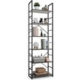 thumbnail image 1 of PERUYQ 2/3/4/5/6 Tier Small Bookshelf, 24 Inch Width Free Standing Shelf, Bookcase Shelf Storage Organizer, Industrial Book Shelves for Home Office, Living Room, Black Shelves & Metal Frame, 1 of 17