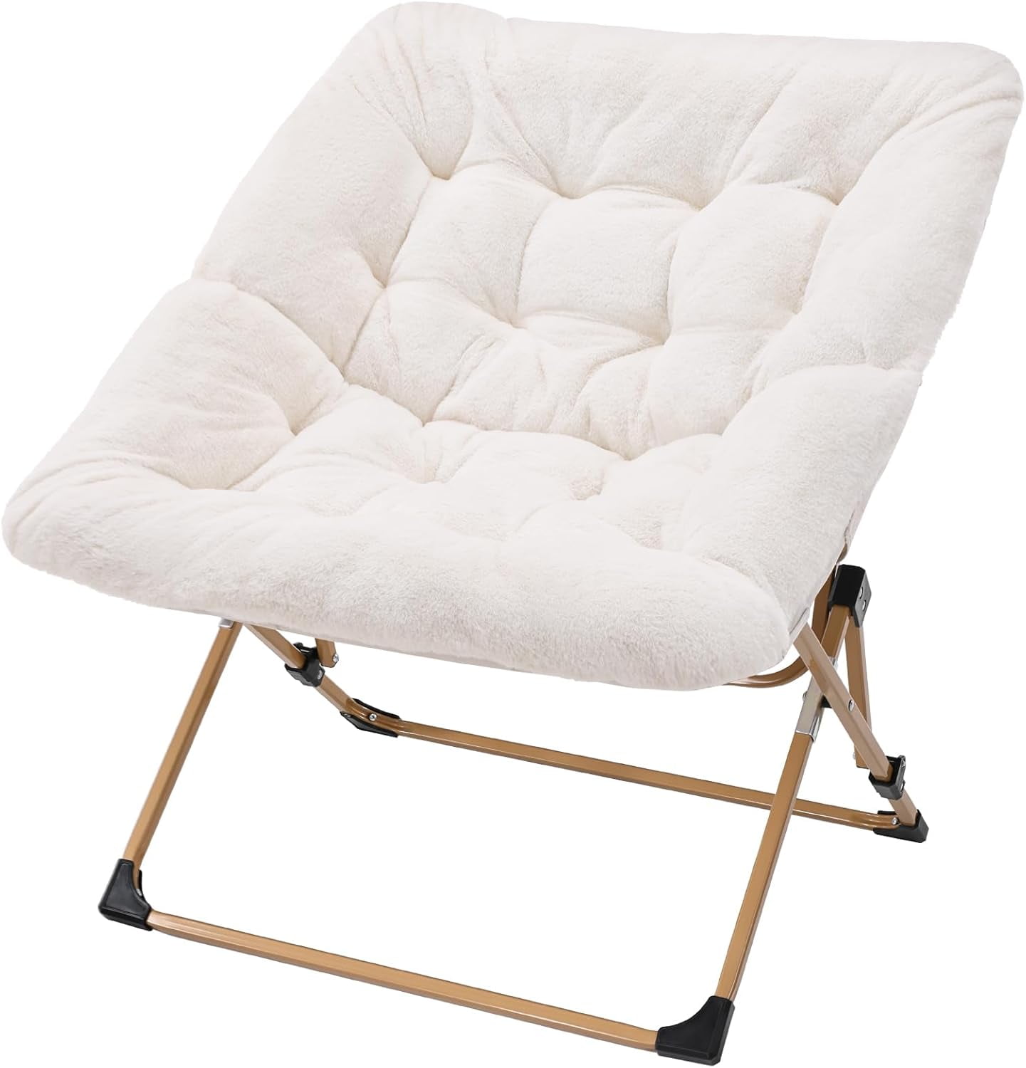PERUYQ Comfy Chair for Adults, Soft Faux Fur Folding Lounge for Bedroom Living Room Dorm Rooms Flexible Reading Chair for Teens Kids, X-Large Foldable