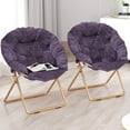 thumbnail image 1 of PERUYQ Foldable Oversized Moon Chairs Set of 2, Large Soft Lazy Cozy Comfortable Faux Fur Round Saucer Moon Chairs Set of 2 for Teens and Adults, Burgundy, 1 of 24