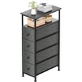 thumbnail image 1 of PERUYQ Narrow Dresser for Bedroom, Slim Dresser Storage Tower, Chest of 4 Fabric Drawers with Wood Shelf, Bathroom Organizers and Storage for Small Spaces, Laundry, Closet, White, 1 of 14