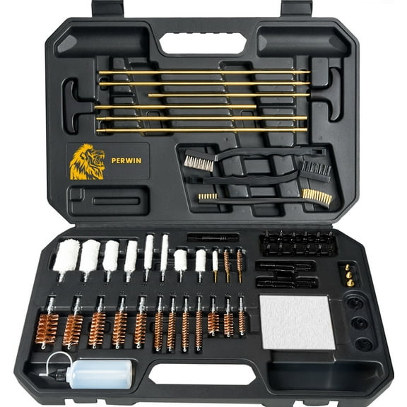 Universal Gun Cleaning Kit, Cleaning Kit with Plastic Jags and Tough Carrying Case for All Caliber Pistol, Rifle, Handgun, Shotgun Hunting, Gun Accessories Gifts for Men